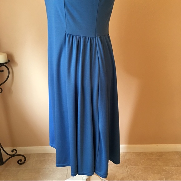 Downeast Basics Blue Knit Flared Skirt Dress - Picture 4 of 7